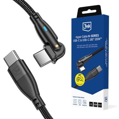 Kabel 3mk Hyper Cable N-SERIES USB-C / USB-C 1m PD 3.0 QC 3.0 20V / 5A 100W - czarny