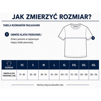 6. Paul&Shark T-shirt bawełniany męski granatowy 99311006-13 - klasyczny krój, logo