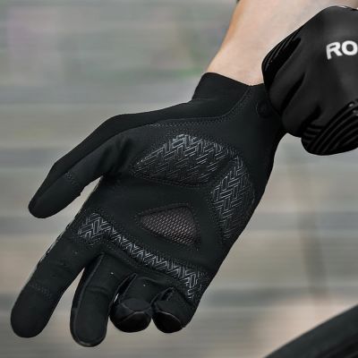 13. Rękawiczki rowerowe Rockbros wiosna/lato/jesień, pełne, rozmiar: XL- czarne
