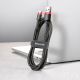 5. Kabel Baseus Cafule USB-A / USB-C QC 3.0 3A 1 m - czarno-czerwony