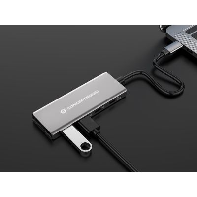 5. Conceptronic HUBBIES15G huby i koncentratory USB 3.2 Gen 2 (3.1 Gen 2) Type-C 10000 Mbit/s Szary