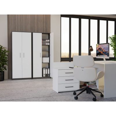 5. REGAŁ ZAMKNIETY OLIV 2D ANTRACYT/BIEL KOMPLET