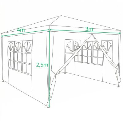 5. PAWILON NAMIOT OGRODOWY 3X4X2.5M BIAŁY SASKA GARDEN
