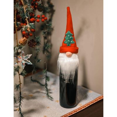 4. ŚWIĄTECZNA OZDOBA MIKOŁAJ POKROWIEC NA BUTELKĘ SZTUĆCE SERWETKI