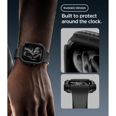 5. Etui Spigen Rugged Armor na Apple Watch 42 mm - czarne matowe