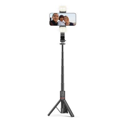10. Selfie stick Tech-Protect L05S Bluetooth z tripodem do 105cm z lampą LED - czarny