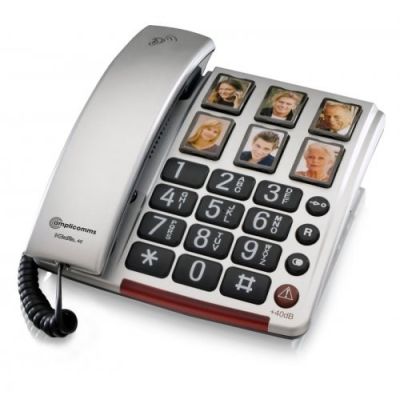 amplicomms BigTel 40 Plus Telefon analogowy Czarny, Szary