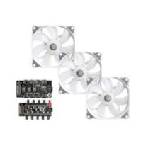 Bitspower Notos RGB PWM Wentylator, 120mm - biały, 3-pak
