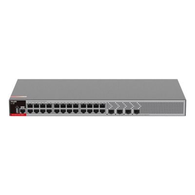 Zarządzalny Switch Ruijie | L2+ | 24 porty 1Gbit + 4 porty SFP 2.5Gbit | 1 wbudowany zasilacz AC | Rack