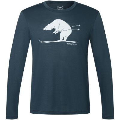 Koszulka z długim rękawem męska SUPER.NATURAL M Ski Karl LS granatowa