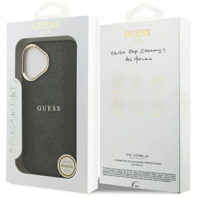 8. Etui Guess 4G Stripe MagSafe na iPhone 17 - czarne