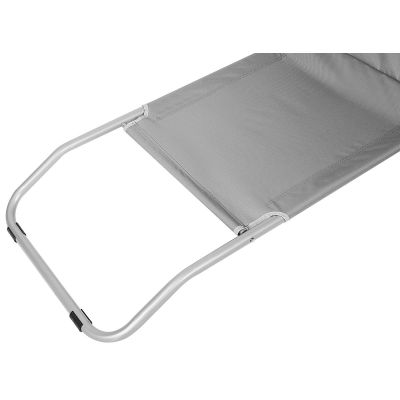 28. LEŻAK SKŁADANY PLAŻOWY Z DASZKIEM NA KÓŁKACH 116x62x62-90CM SZARY