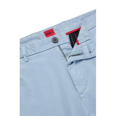 2. Spodnie długie męskie Hugo Boss o wąskim kroju z elastycznej bawełnianej gabardyny błękitne (50468314-451)