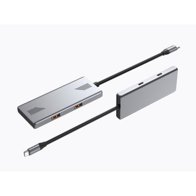 3. GEMBIRD 4-PORTOWY HUB USB 3.2 (GEN 2) TYPU C Z 4 PORTAMI A + C SZARY