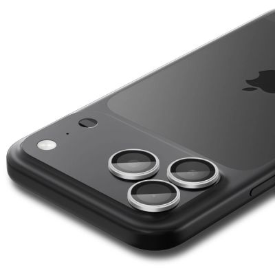 4. Osłona aparatu Spigen Optik Pro GLAS.TR ”EZ FIT” 2-pack na iPhone 16 Pro / Max / 17 Pro / Max - srebrna