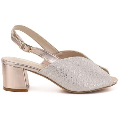 2. Sandały damskie na obcasie złote Sergio Leone SK471