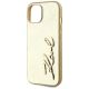 6. Etui Karl Lagerfeld Wrinkled Metal Signature na iPhone 15 - złote