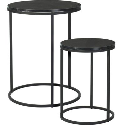 ZESTAW STOLIKÓW KAWOWYCH 2W1 BLAT DREWNIANY 30/40CM