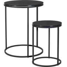 ZESTAW STOLIKÓW KAWOWYCH 2W1 BLAT DREWNIANY 30/40CM