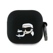 Etui Karl Lagerfeld Silicone Karl&Chaupette Head 3D na AirPods 4 - czarne