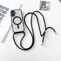 Etui na iPhone 17 z paskiem Crossbody kompatybilne z MagSafe - czarne