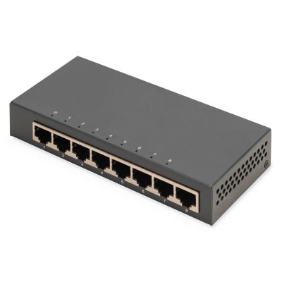 3. Digitus 8-portowy przełącznik gigabitowy, desktop, niezarządzalny, metalowa obudowa