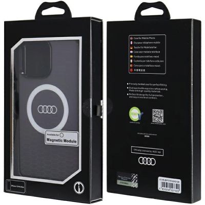 7. Etui Audi IML Big Logo MagSafe na iPhone 15 Pro Max - czarne