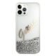 3. Etui Guess Glitter Vintage Script na iPhone 12 Pro Max - srebrne