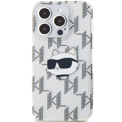 3. Etui Karl Lagerfeld IML Choupette Head & Monogram na iPhone 15 Pro - przezroczyste