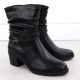 3. Marszczone botki na klocku damskie czarne Jezzi ASA128-63