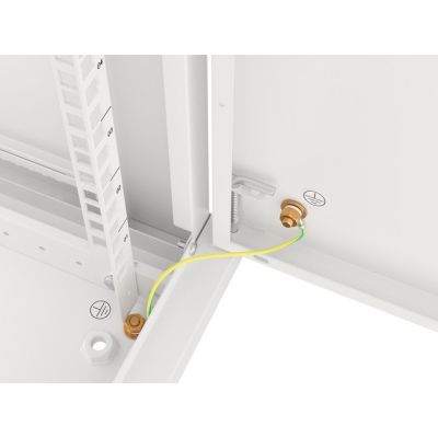 8. Szafa instalacyjna Rack wisząca 19" 9U 600x450 szara drzwi metalowe LANBERG (Flat Pack)