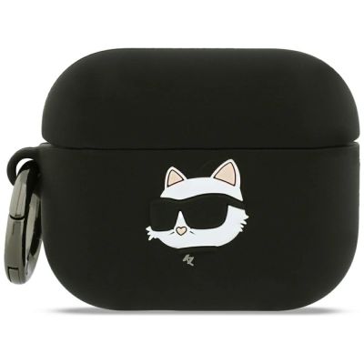 Etui Karl Lagerfeld Silicone Choupette Head 3D na AirPods Pro 3 - czarne