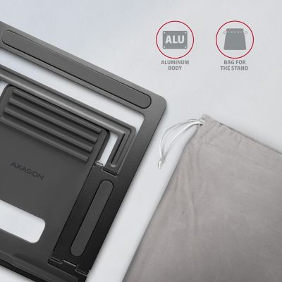 6. Axagon STND-L stojak na laptop Podstawka na notebooka Szary 40,6 cm (16")