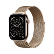 Zegarek Apple Watch Seria 11 GPS + Cellular 46mm Złota tytanowa koperta ze złotą pętelką Milanese - M/L (MFD84ZR/A)