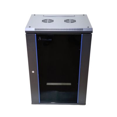 6. Extralink Szafa rack 18U 600x450 Czarna montowana na ścianie