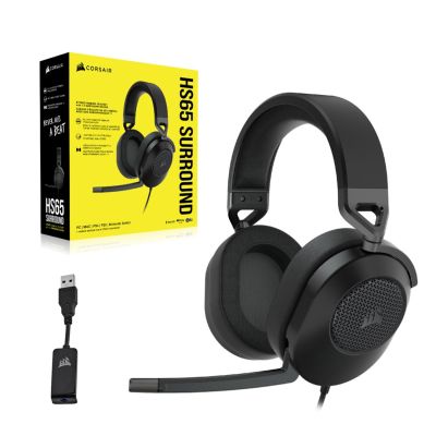 9. Corsair HS65 SURROUND Zestaw słuchawkowy Przewodowa Ręczny Gaming Węgiel