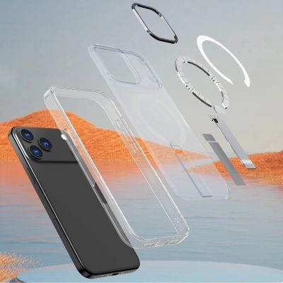 7. Etui Hybrid Armor X na Samsung Galaxy S25 FE z podstawką kompatybilne z MagSafe - przezroczyste