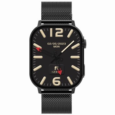 4. Smartwatch Gravity GT15-1 Czarny Pasek Silikonowy + Czarna Bransoleta