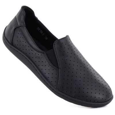 Skórzane półbuty damskie barefoot ażurowe M.Daszyński OL38-2