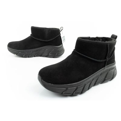 17. Skechers buty zimowe damskie botki za kostkę ocieplane skórzane