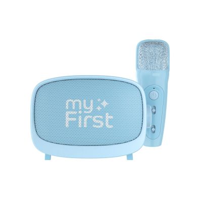 4. myFirst Voice 2 - zestaw do karaoke dla dzieci - mikrofon i głośnik bezprzewodowy z efektami modyfikacji dźwięku (blue)