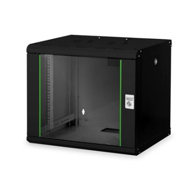 10. Digitus Szafa sieciowa wisząca Unique 19" 9U rack 600x450, drzwi szyba, czarny, niedzielona, złożona, 100kg