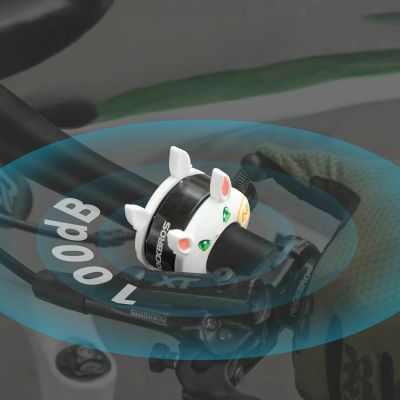 3. Dzwonek rowerowy dziecięcy Rockbros 34001100 dziecięcy motyw królika - biały
