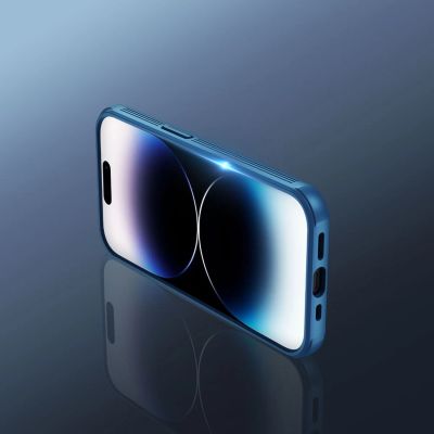 11. Nillkin CamShield Pro Case etui iPhone 14 Pro Max pancerny pokrowiec osłona na aparat kamerę niebieski