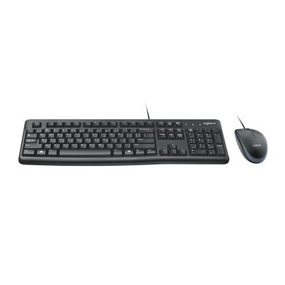 24. Zestaw klawiatura + mysz Logitech MK120 920-002562 (membranowa; USB 2.0; (US); kolor czarny; optyczna; 1000 DPI)