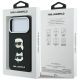 8. Etui Karl Lagerfeld Saffiano with Karl & Choupette Heads Pins & Logo na iPhone 18 Pro Max / 17 Pro Max - czarne