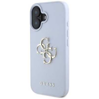 2. Etui Guess Grained Big 4G Logo Small Classic Logo na iPhone 16 - niebieskie
