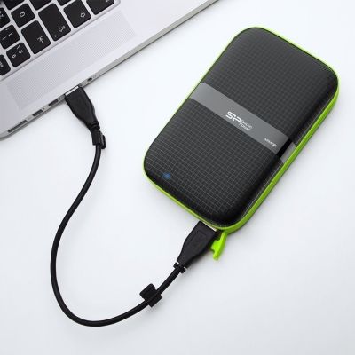 4. Dysk zewnętrzny HDD Silicon Power Armor A60 (1TB; 2.5"; USB 3.2; 5400 obr/min; Green-Black; SP010TBPHDA60S3K)