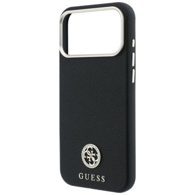 6. Etui Guess Grained Round Strass Logo MagSafe na iPhone 18 Pro Max / 17 Pro Max - czarne