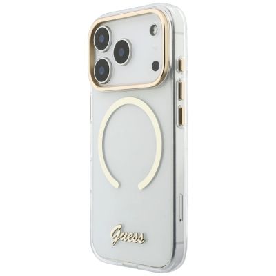 2. Etui Guess IML Script Metal MagSafe na iPhone 18 Pro / 17 Pro - przezroczyste